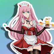02 ZeroTwo Maid Full Body Kiss-Cut Vinyl Decal