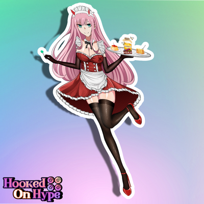 02 ZeroTwo Maid Full Body Kiss-Cut Vinyl Decal