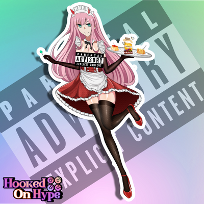 02 ZeroTwo Maid NSFW Full Body Kiss-Cut Vinyl Decal