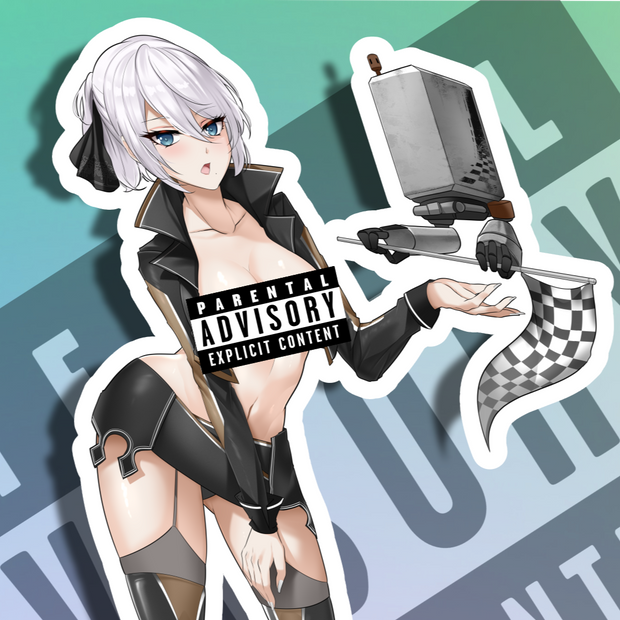 2B Race Queen NSFW Full Body Kiss-Cut Vinyl Decal