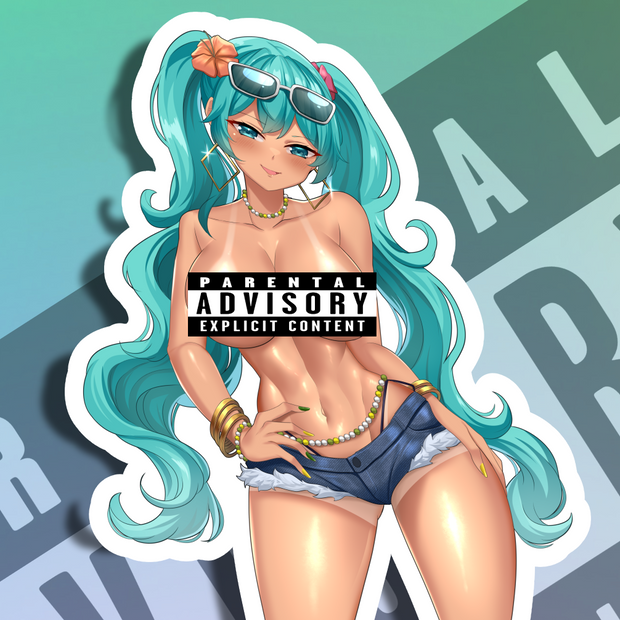 Brazilian Hatsune Miku NSFW Full Body Kiss-Cut Vinyl Decal