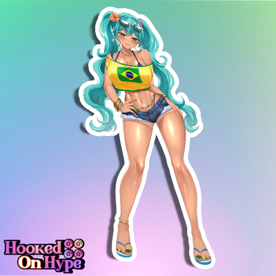 Brazilian Hatsune Miku Full Body Kiss-Cut Vinyl Decal