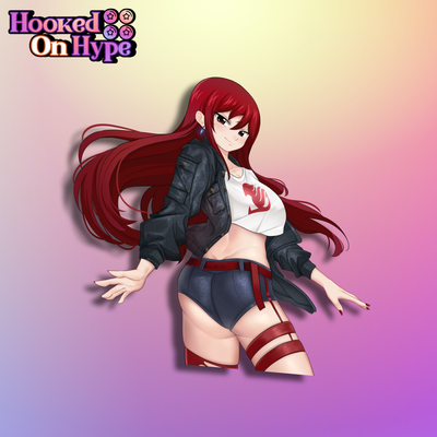 Erza Scarlet Back View | Anime Sticker Decal