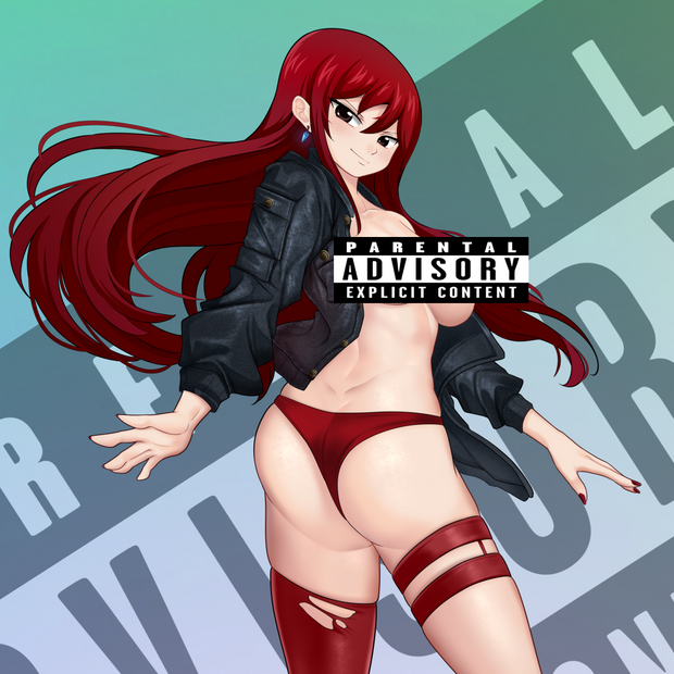 Erza Scarlet SE Back View NSFW Full Body Kiss-Cut Vinyl Decal