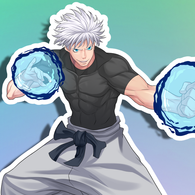 Gojo Satoru Battle Ready Full Body Kiss-Cut Vinyl Decal