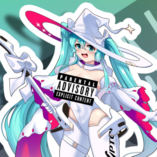 Hatsune Miku Race Queen NSFW Full Body Kiss-Cut Vinyl Decal