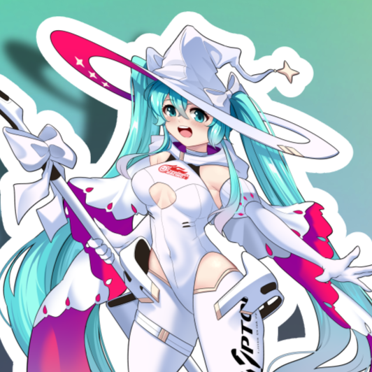 Hatsune Miku Race Queen Full Body Kiss-Cut Vinyl Decal