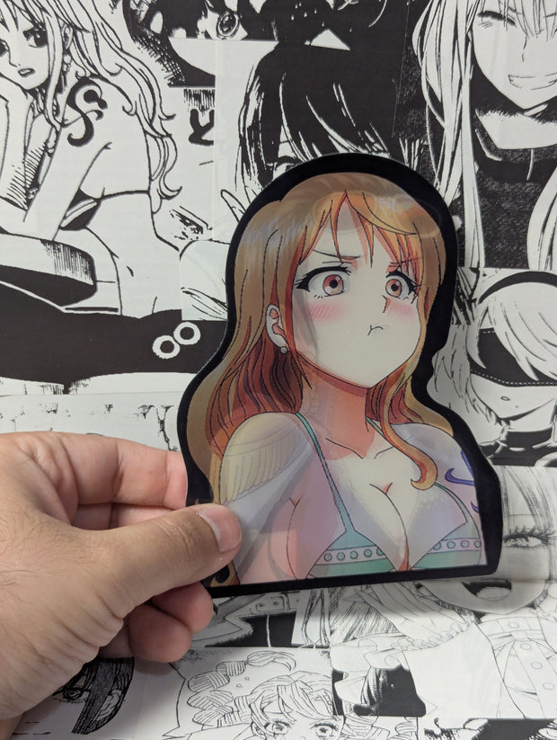 Nami - Nico Robin - Boa Pout | 3D Anime Lenticular Motion Sticker Decal