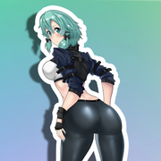 Sinon Back View Full Body Kiss-Cut Vinyl Decal