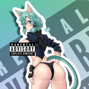Sinon Back View Neko NSFW Full Body Kiss-Cut Vinyl Decal