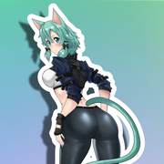 Sinon Back View Neko Full Body Kiss-Cut Vinyl Decal