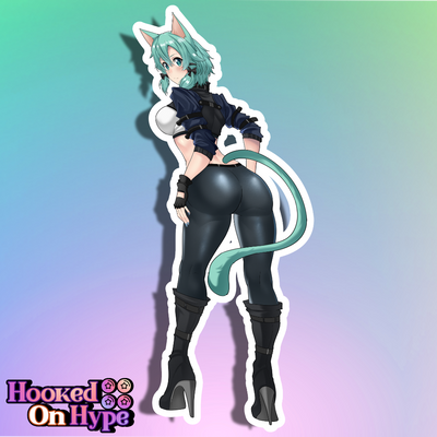 Sinon Back View Neko Full Body Kiss-Cut Vinyl Decal