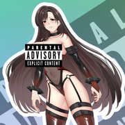 Tifa Lockhart Dark Heart NSFW Full Body Kiss-Cut Vinyl Decal