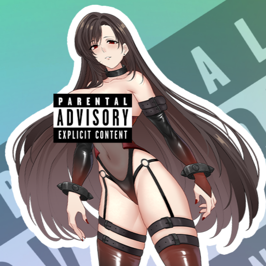 Tifa Lockhart Dark Heart NSFW Full Body Kiss-Cut Vinyl Decal