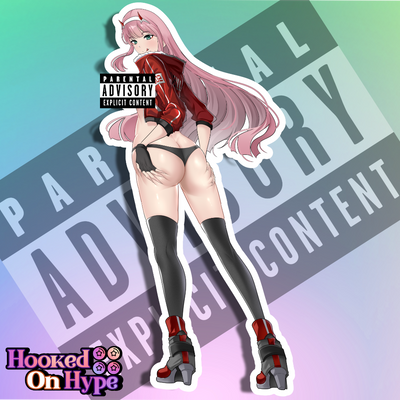 02 ZeroTwo Back View NSFW Full Body Kiss-Cut Vinyl Decal