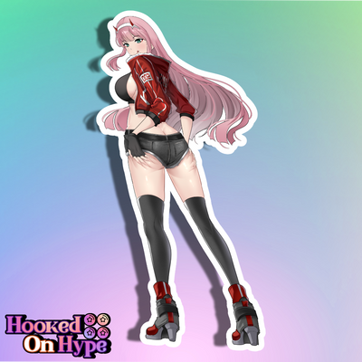 02 ZeroTwo Back View Full Body Kiss-Cut Vinyl Decal