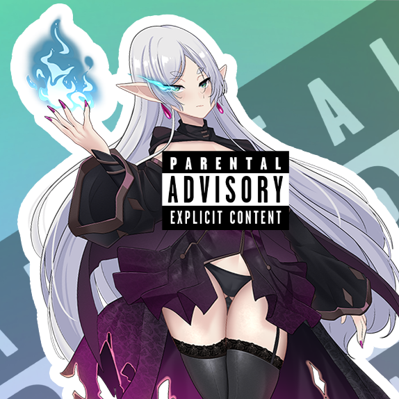 Frieren Dark Heart NSFW Full Body Kiss-Cut Vinyl Decal