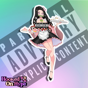 Nezuko Maid NSFW Full Body Kiss-Cut Vinyl Decal