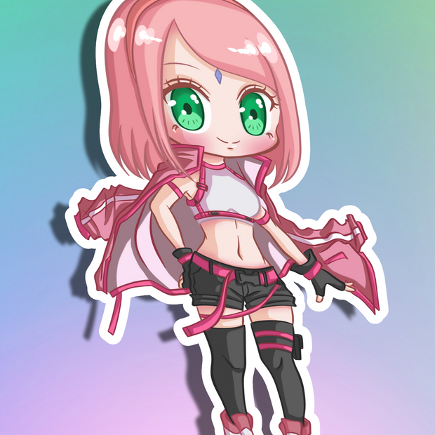 Sakura SE Chibi Full Body Kiss-Cut Vinyl Decal
