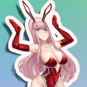 02 ZeroTwo Bunny Full Body Kiss-Cut Vinyl Decal