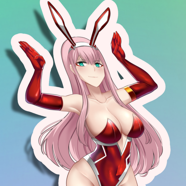 02 ZeroTwo Bunny Full Body Kiss-Cut Vinyl Decal