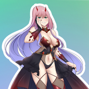 02 ZeroTwo Dark Heart Full Body Kiss-Cut Vinyl Decal