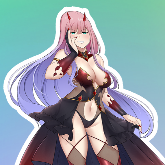 02 ZeroTwo Dark Heart Full Body Kiss-Cut Vinyl Decal