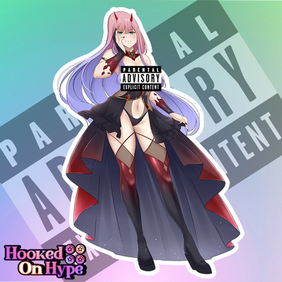 02 ZeroTwo Dark Heart NSFW Full Body Kiss-Cut Vinyl Decal