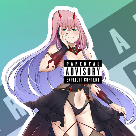 02 ZeroTwo Dark Heart NSFW Full Body Kiss-Cut Vinyl Decal