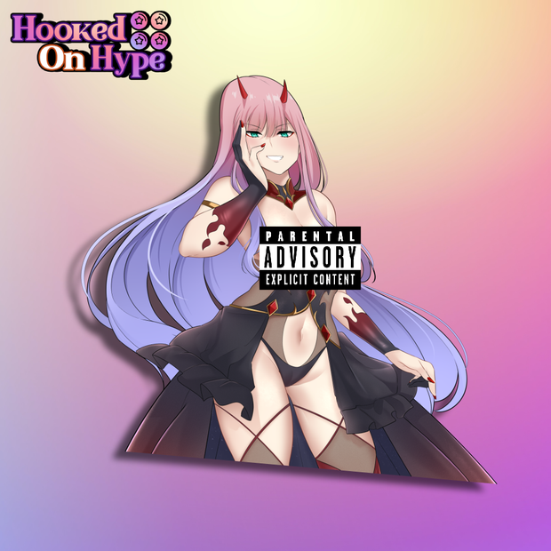 02 Zero Two Dark Heart | Anime Sticker Decal (SFW & NSFW)