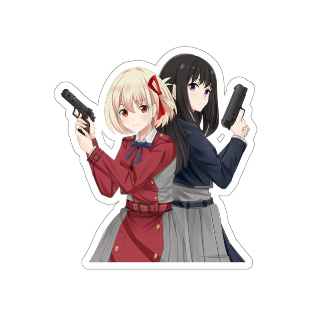 Chisato and Takina Die-Cut Peeker